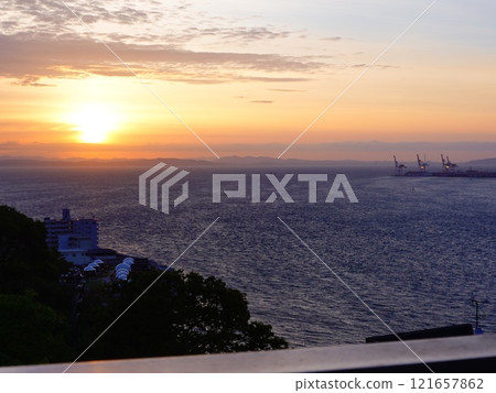 Morning view of the Kanmon Straits from Strait View Shimonoseki 121657862