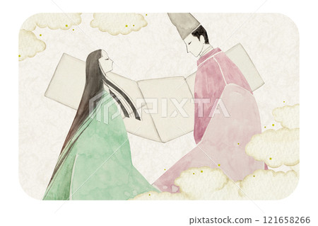 紫式部源氏物語 46 章椎本水彩插圖 121658266