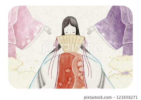 源氏物語紫式部 50 章喬木水彩插圖 121658271