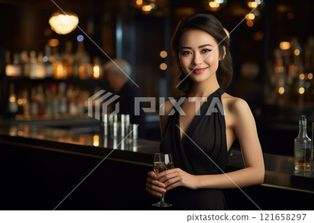 Image of a woman in a bar lounge 05 Image of a woman in a bar lounge 05 121658297