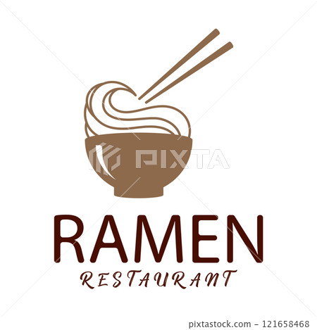 Noodles logo design template for ramen restaurant. 121658468