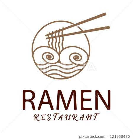 Noodles logo design template for ramen restaurant. 121658470