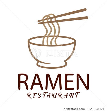 Noodles logo design template for ramen restaurant. 121658471