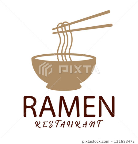 Noodles logo design template for ramen restaurant. 121658472