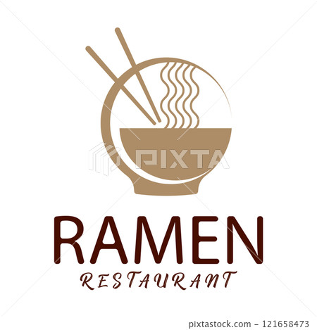 Noodles logo design template for ramen restaurant. 121658473