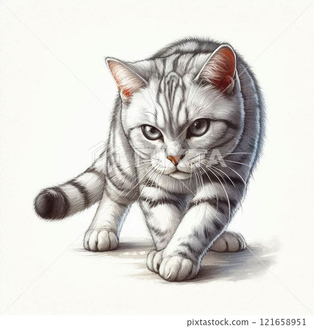 A threatening tabby cat A threatening tabby cat 121658951