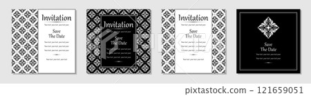 Set of abstract floral patterns. Vector seamless backgrounds. Perfect for invitations or announcements 121659051