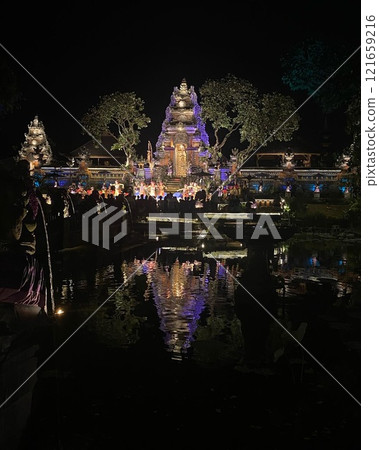 Saraswati temple at night in Bali 121659216