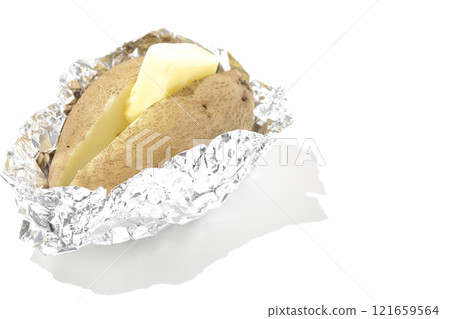 Potato butter photographed on a white background 121659564