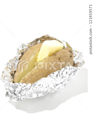 Potato butter photographed on a white background 121659571