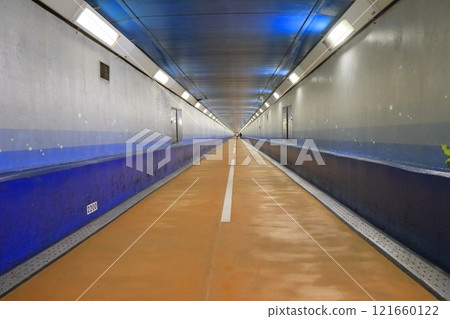 A new world unfolds beyond the historic Kanmon Pedestrian Tunnel {Fukuoka} {Yamaguchi} A new world unfolds beyond the historic Kanmon Pedestrian Tunnel {Fukuoka} {Yamaguchi} 121660122
