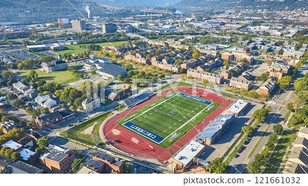 Aerial of Cincinnati Sports Complex and Surrounding Neighborhood 121661032