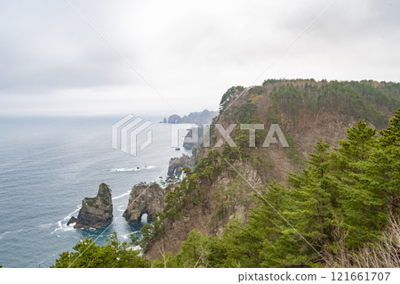 岩手三陸北山崎懸崖 121661707
