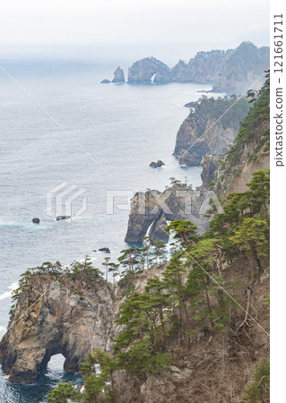 The magnificent view of Kitayamazaki in Sanriku, Iwate 121661711