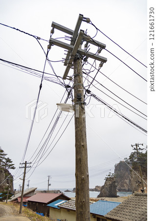 菊濱香蕉集團的岩手三陸木電線桿 菊濱香蕉集團的岩手三陸木電線桿 121661730