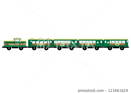 Vector illustration of the toy-style Kushiro Marsh Norokko train 121661829