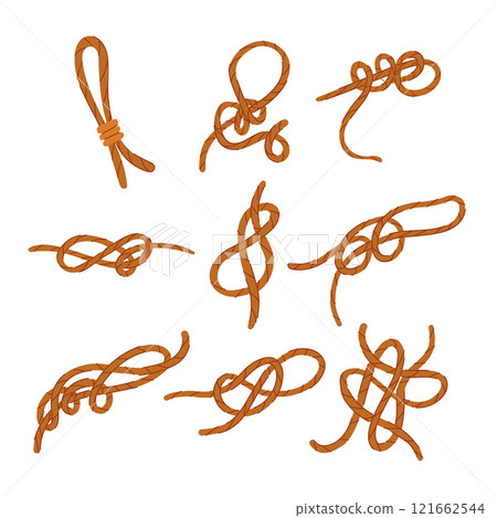 rope knot set cartoon vector illustration 121662544