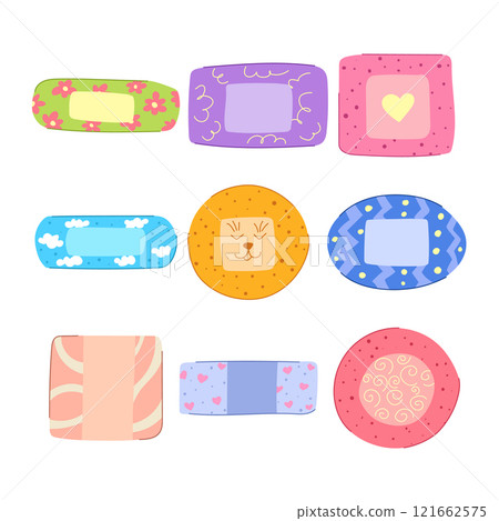 kid plaster set cartoon vector illustration 121662575