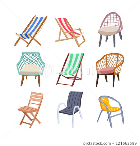 deck chair set cartoon vector illustration deck chair set cartoon vector illustration 121662589