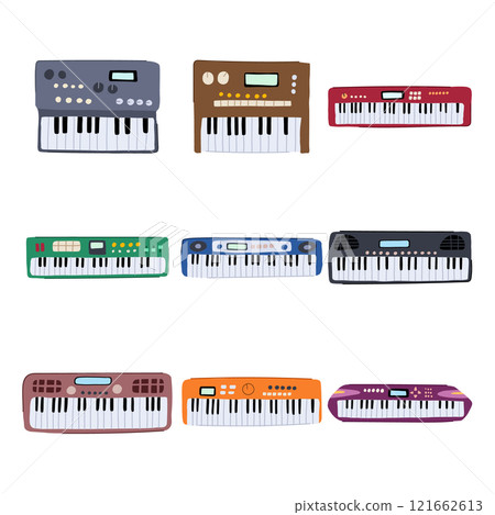 synthesizer set cartoon vector illustration 121662613