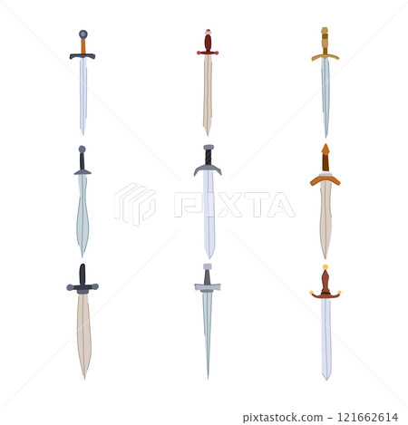 sword knight set cartoon vector illustration 121662614