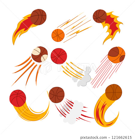 speed basketball ball set cartoon vector illustration 121662615