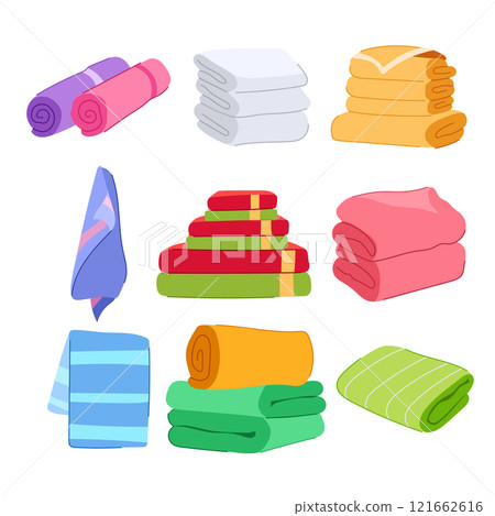 spa towel set cartoon vector illustration 121662616