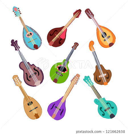 mandolin set cartoon vector illustration 121662638