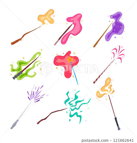 magic stick set cartoon vector illustration 121662641
