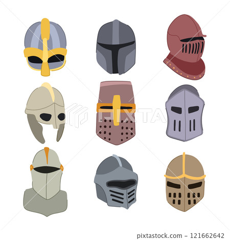 knight helmet set cartoon vector illustration knight helmet set cartoon vector illustration 121662642