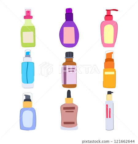 hair serum set cartoon vector illustration 121662644