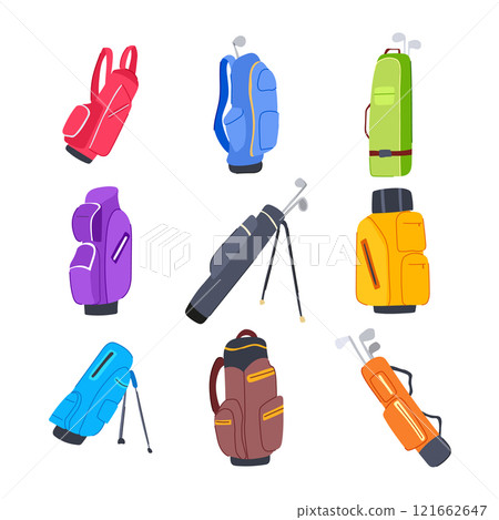 golf bag set cartoon vector illustration 121662647