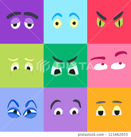 eye emotions set cartoon vector illustration 121662653
