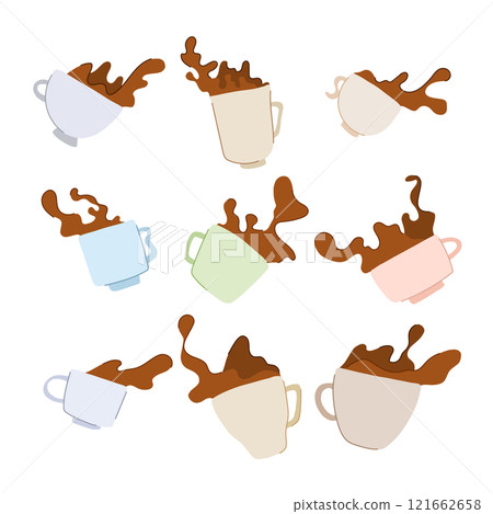 coffee cup splash set cartoon vector illustration coffee cup splash set cartoon vector illustration 121662658
