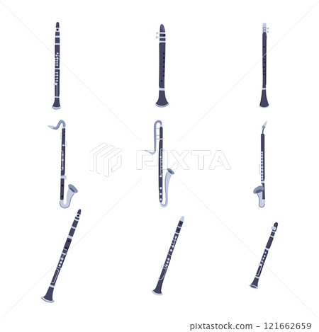 clarinet set cartoon vector illustration 121662659