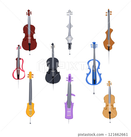 cello set cartoon vector illustration 121662661