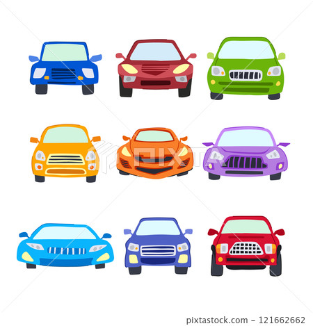 car front set cartoon vector illustration 121662662