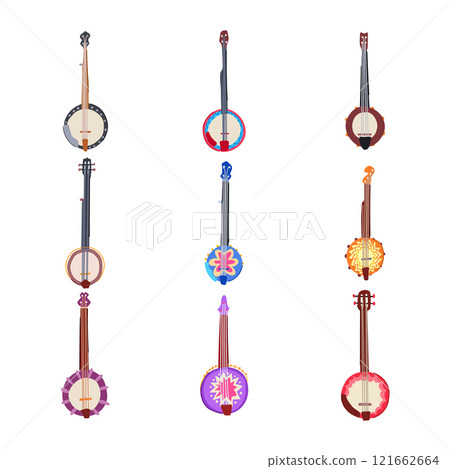 banjo set cartoon vector illustration 121662664