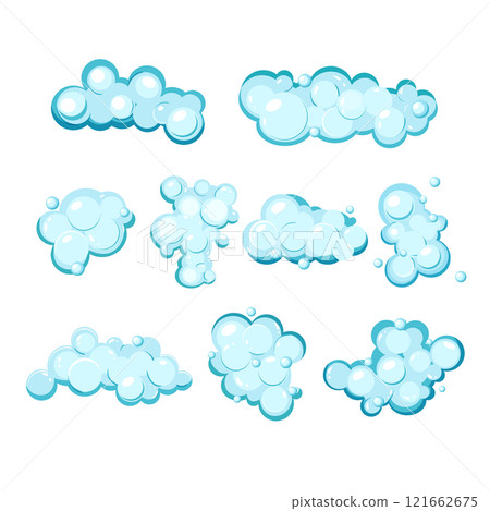 shampoo foam set cartoon vector illustration 121662675