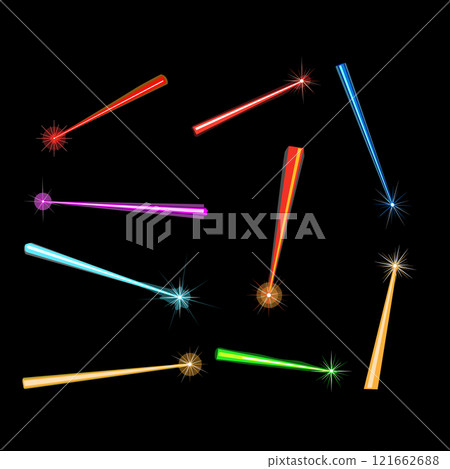 laser beam set cartoon vector illustration 121662688