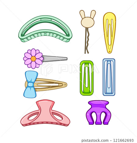 hair clip set cartoon vector illustration hair clip set cartoon vector illustration 121662693