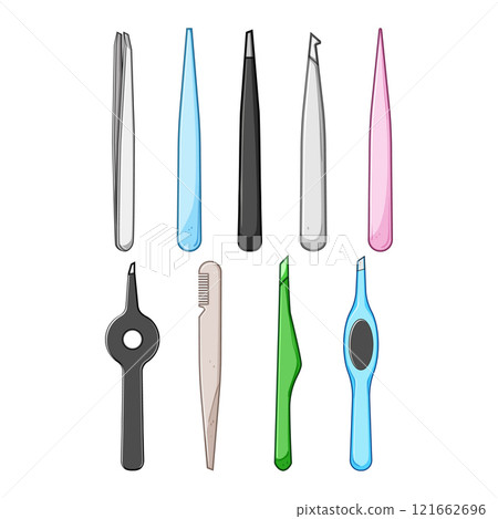 eyebrow tweezers set cartoon vector illustration eyebrow tweezers set cartoon vector illustration 121662696