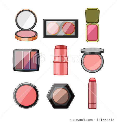 blush compact set cartoon vector illustration blush compact set cartoon vector illustration 121662718