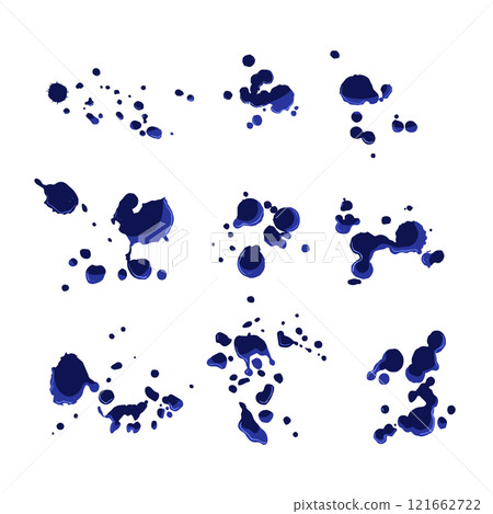 ballpoint pen splatter set cartoon vector illustration 121662722
