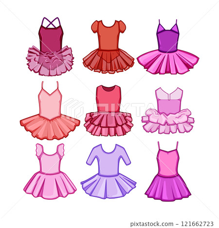 ballerina dress set cartoon vector illustration 121662723