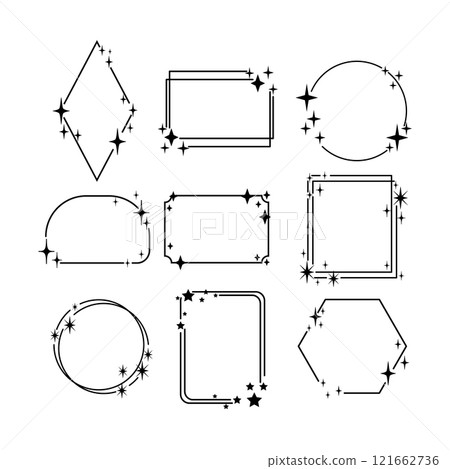 starry frame set cartoon vector illustration 121662736