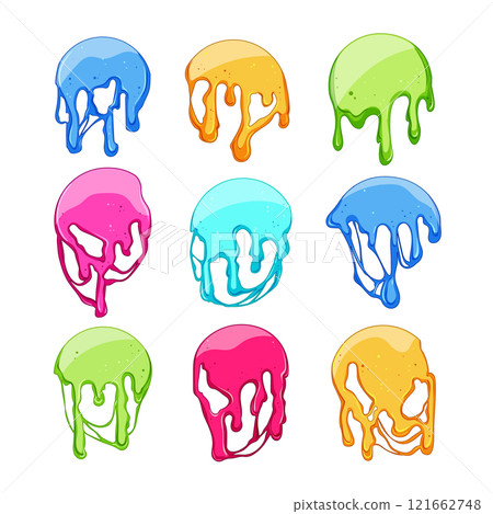 melted circle set cartoon vector illustration melted circle set cartoon vector illustration 121662748