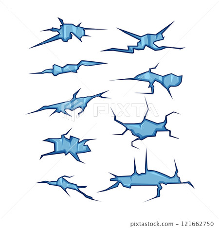 ice crack set cartoon vector illustration 121662750