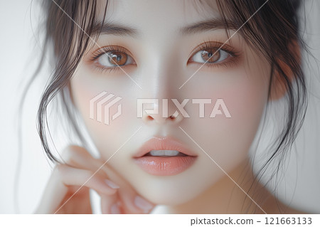 Beautiful woman. Beauty related advertising material 121663133