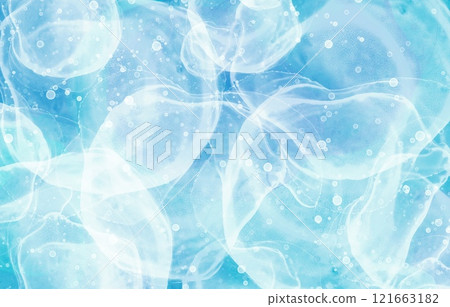 Blue abstract bubble pattern and fantastic wedding and spiritual image background 121663182